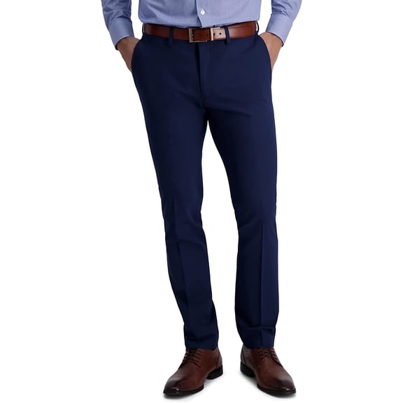 Kenneth Cole REACTION Mens Skinny Fit Flat Front 4 Way Stretch Pant 32W x 29L Bright Blue