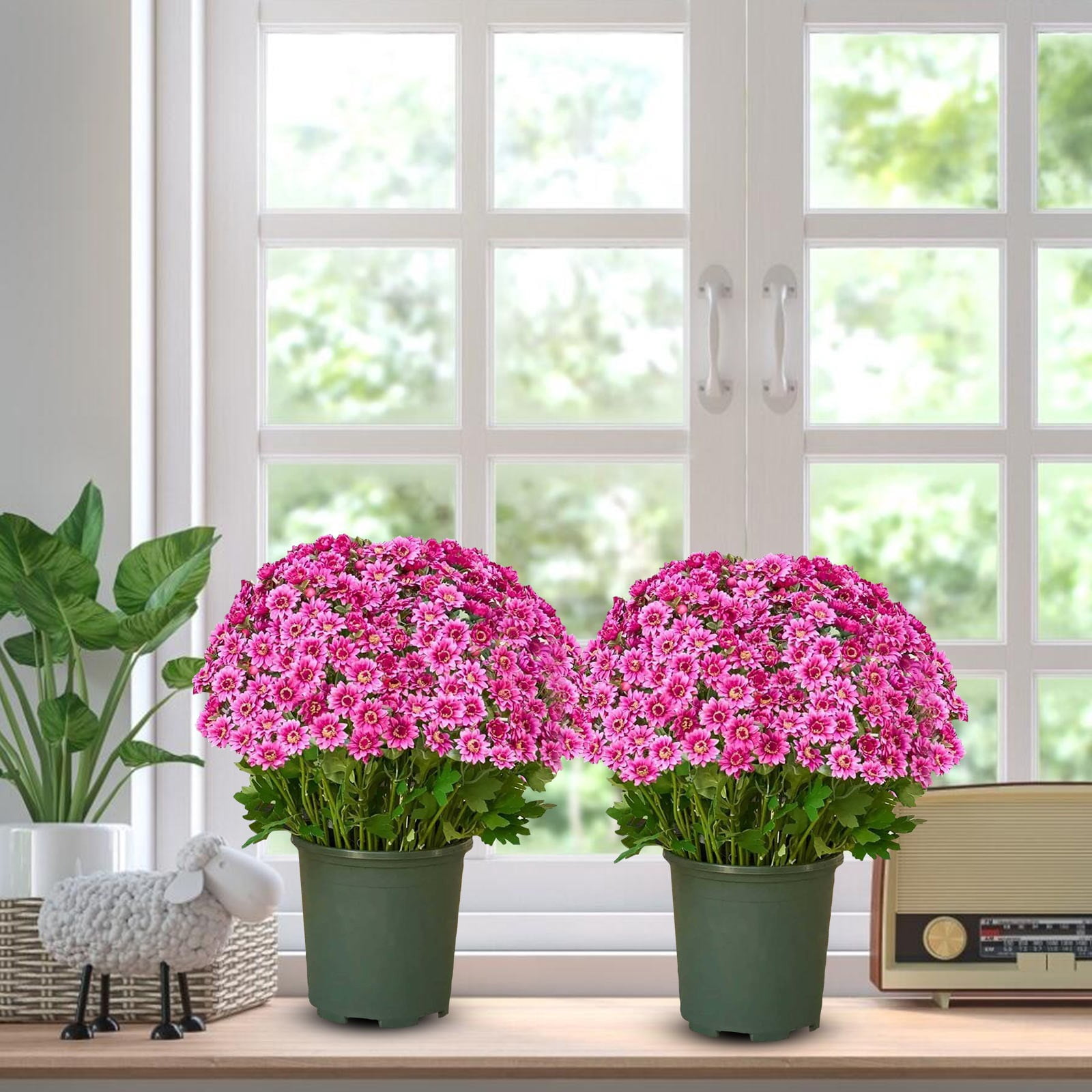 10 Bouquet Artificial Topiary for Outdoors- Potted Plant Fake Geraniums Bush-UV Resistant Artificial Outdoor Plant for Front Porch, Garden, Yard, Patio Decor, 11.81 Inch, Pink