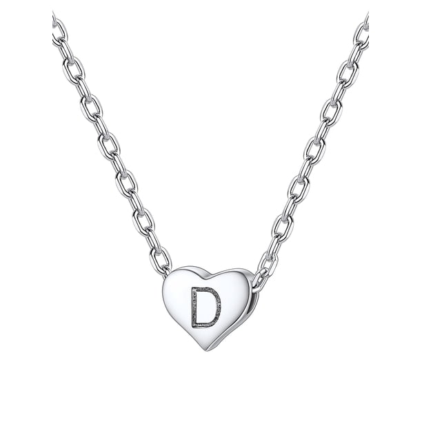 Collar de plata de ley 925 con inicial D Silvora♥ colgante para mujer