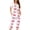 Pink, variant on Women Cherry Print Pajama Set Two Piece Henley Neck Short Sleeve Tops Soft Capri Pants for Night and Daily Wear