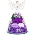 thumbnail image 1 of Figura de ángel preservada con forma de flor Rose Forever en vidrio, 1 of 7