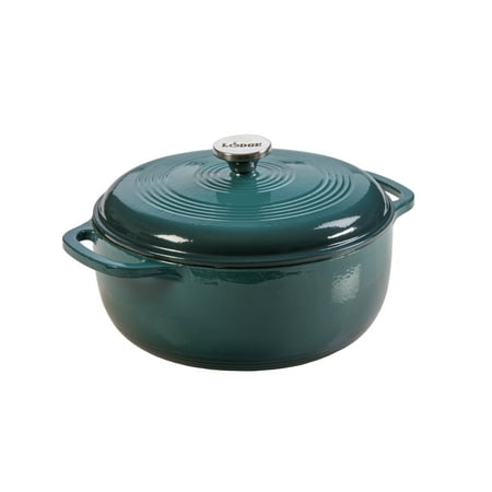 Lodge Cast Iron 6 Quart Enameled Cast Iron Dutch Oven, Lagoon Green