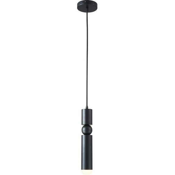 Bethel International Single Pendant Lighting Matte Black Metal
