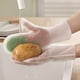 thumbnail image 5 of Guantes impermeables de gel de sílice para lavavajillas - Guantes antideslizantes engrosados para cocina con cerdas para platos y verduras, amarillo/verde/rosa, 33 cm, 5 of 6