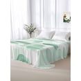 thumbnail image 6 of Queen Flat Sheet 90"x102", Ombre Green Boho Soft Lightweight Bedding Flat Sheets Only, Multicolored Tie Dye Abstract Art Brushed Microfiber Top Bed Sheet, Breathable StainResistant Bedsheets, 6 of 9