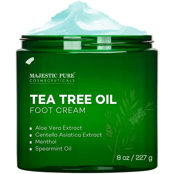 Majestic Pure Athletes Foot Cream With Tea Tree Oil, Aloe & Spearmint, 8 oz