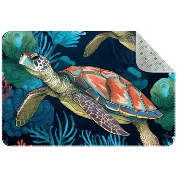 Sealife Turtle Entryway Rug, 2x3 Area Rug Indoor Door Mat Non-slip Washable Floor Carpet Rug for Bedroom Office Dining Room Bathroom