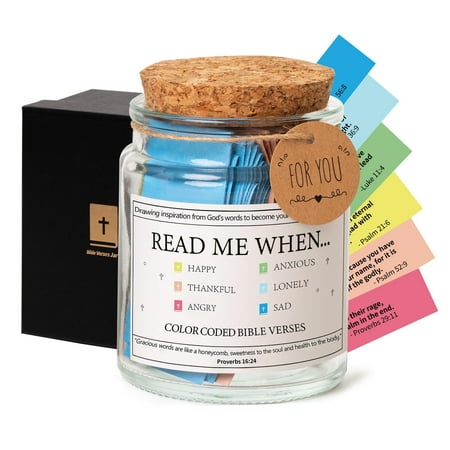 

XXYoung Clearance! Verse Jar Read Me When Verses Jar For Emotions And Feelings The Verses Jar With 90 Coloring Cards Verses In A Jar For Gifts Easter C 1x Bible verse jar