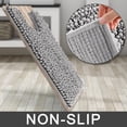 thumbnail image 4 of Alfombra de baño Yimobra Luxury Shaggy en forma de U antideslizante gris, 4 of 8