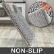 thumbnail image 4 of Alfombra de baño Yimobra Luxury Shaggy en forma de U antideslizante gris, 4 of 8