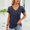 thumbnail image 2 of Edvintorg Women Dressy Casual Tops Business Work Blouses Summer Shirts Lace Short Sleeve V Neck Outfits 2026 Fashion Clothing, 2 of 8