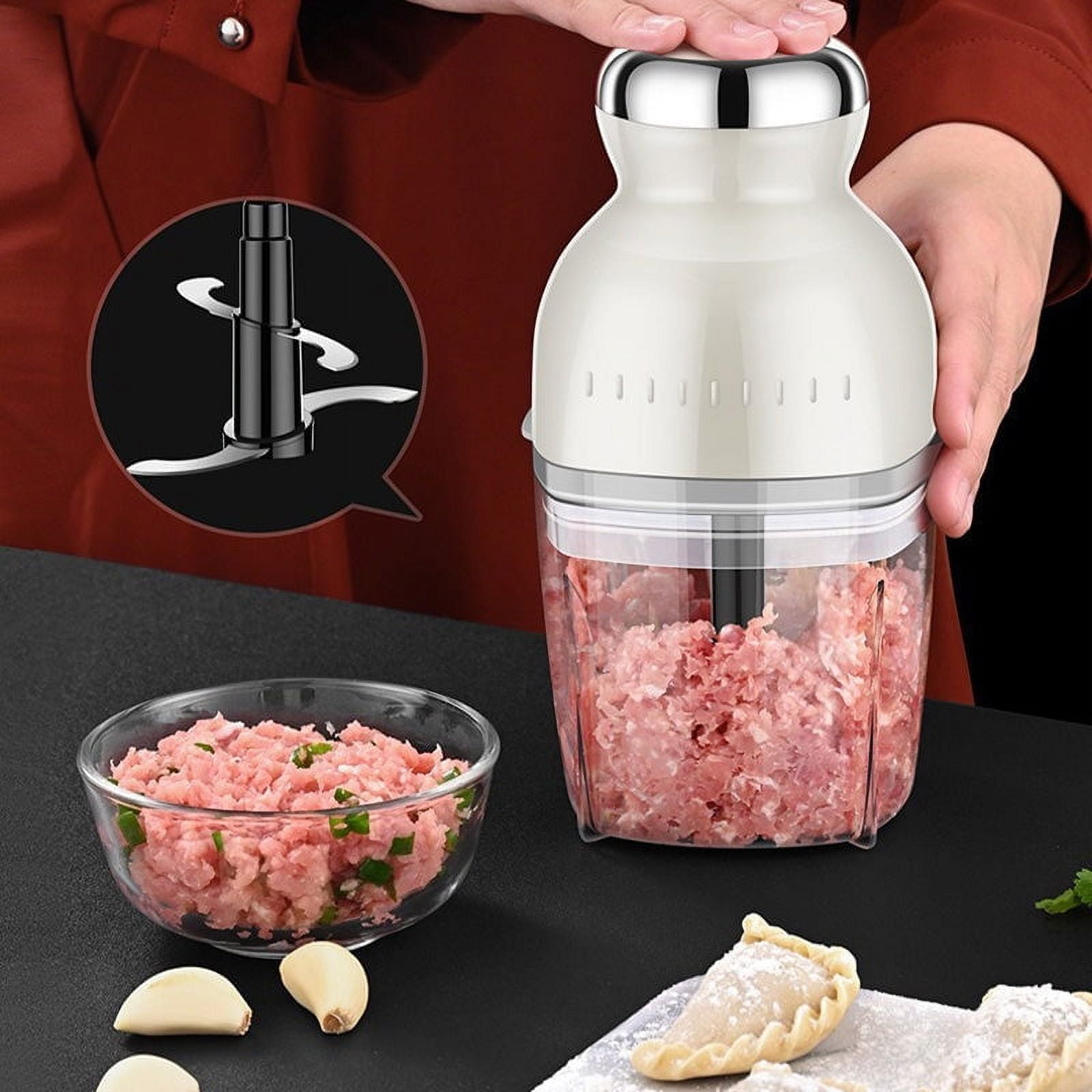 Outoloxit Multifunctional Mini Food Processor and Juicer with Meat Grinder, Portable Stainless Steel, 500ml Capacity, for Easy Cooking and Cleaning