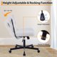 thumbnail image 4 of QinaQin Silla de escritorio afelpada color beige, sin brazos y con base giratoria tipo criss cross, capacidad de 300 lb, ideal para home office o tocador, 4 of 8