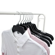 Hanger Central Recycled Black Heavy Duty Plastic Shirt Hangers with Polished Metal Swivel Hooks, 19 Inch, 10 Set