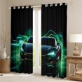 thumbnail image 2 of Manfei Colorful Racing Car Black Out Curtains,Speed Game Curtains Pack of 2 (42x63 Each),Green Black Vehicle Bedroom Curtains For Kids,Breathable Home Decor, 2 of 6