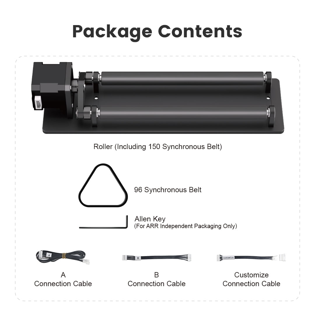 ARR1.0 Rotary Roller La/ser Engraver Y-axis Rotary Roller For Laser Cutting Machines Engraving Cylindrical Objects Cans