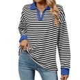 thumbnail image 4 of kamemir Womens HoodiesWomens Oversized Sweatshirt 2024 Casual Crewneck Long Sleeve Colorblock Striped Pullover Tunic Tops Outfits(Black,XXL), 4 of 5