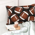thumbnail image 4 of Honeii Brown Football On Black Print Pillow Cases,Plush Throw Pillow Covers,Decorative Pillowcase for Sofa, Couch, Living Room-16"x24", 4 of 6