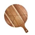 thumbnail image 1 of Tabla de Cortar para Pizza Pala de Madera Bandeja Redonda Plato para Aperitivos Y Quesos con Mango Ergonómico Adecuado para Fiestas Y Reuniones 35.5c, 1 of 9