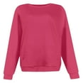 thumbnail image 4 of UJNDER Women's Soft Pullover Hoodless Sweatshirt Cozy Winter Workout Top with Pocket Comfortable Casual Crewneck Athletic Shirt Hot Pink XL, 4 of 4