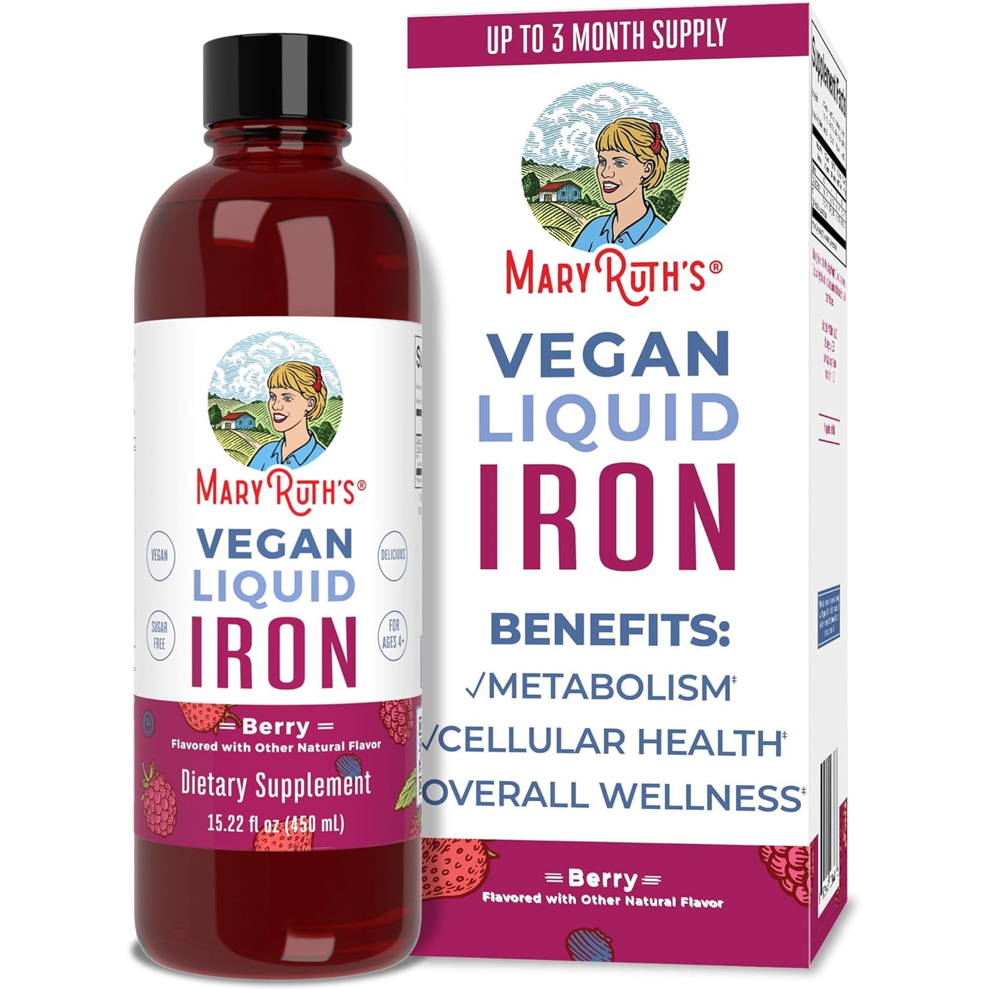 MaryRuth's Iron Supplement for Women Men & Kids Liquid Iron Supplement for Women Men & Kids 15.22 fl oz