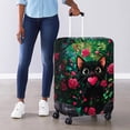 thumbnail image 4 of HELLHERO Black Cat Rose Baggage Covers Polyester Anti Stain Quick Disassembly Luggage Protective Case for Family, 4 of 7