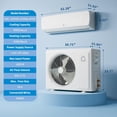 thumbnail image 3 of Towallmark 9000 BTU Mini Split Air Conditioner with Heat Pump, 19 SEER2 Energy Efficient Ductless AC Unit Cools 450 Sq Ft, 0.75 Ton Inverter System with Remote Control, 3 of 6