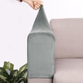 thumbnail image 4 of 2 Sofa Armrest Cover Polyester Solid Color Removable Armchair Cover Solid Color Armrest , Gray, 4 of 7