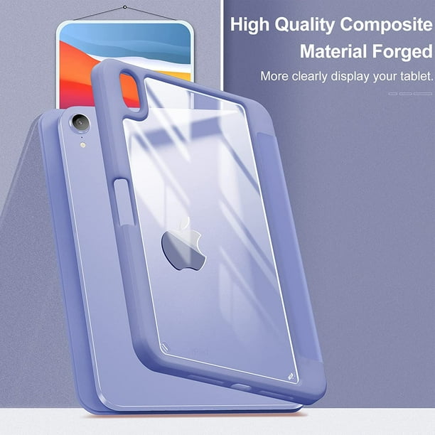 Compatible with iPad Mini 6 Case with Pencil Holder & Clear