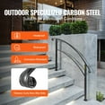 thumbnail image 4 of VEVOR 4-Step Handrail Fits 1 or 4 Steps Matte Black Stair Rail Wrought Iron Handrail with Installation Kit Hand Rails for Outdoor Steps, 4 of 10