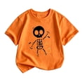 thumbnail image 2 of TGPMGRZ Kids Halloween Shirts Boys Cartoon Print Short Sleeve Tee Tops #A01 Orange 8-9 Years, 2 of 6