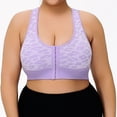 thumbnail image 5 of HOWPAY Front Closure Bras for Women Wireless Leopard Print No Underwire Full Coverage Supportive Bralettes Comfort Active Yoga Sports Bras Purple XXL, 5 of 5
