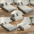 thumbnail image 4 of Erinnyees 5-in-1 Foldable Foam Sofa Bed: Twin Sleeper with Pillows & Side Pockets, for Guest Room, Dorm, or Office Lounging, Light Gray, 4 of 8