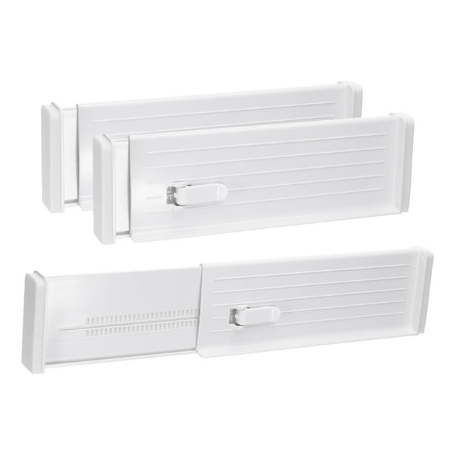 Uxcell 3 Pcs Divisores de Cajón de Plástico Ajustables Organizadores para Cocina Ropa Dormitorio Baño Almacenamiento, Blanco