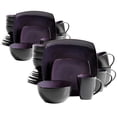 thumbnail image 1 of Gibson Elite Soho Lounge 16 Pc Plates, Bowls, and Mugs Set, Purple (2 Pack), 1 of 9