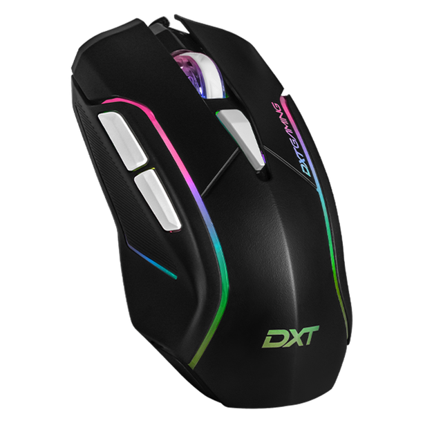 Mouse Gaming DXT GAMING Grip RGB 7200 DPI Sensor Optico 6 Botones Programables 13 Modos de Retroiluminacion Alambrico USB Negro MGDXT046BK