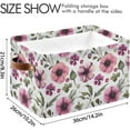 thumbnail image 4 of GZHJMY Collapsible Storage Basket Fresh Pink Flower Rectangular Storage Bins Baskets Toys Storage Bins with Handles for Bedroom Home Office 1PCS, 4 of 7