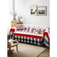 thumbnail image 3 of Valentine's Day Couch Cover for 2 Cushion Sofa, Pink Love Gnomes Geart Black Plaid Washable Loveseat Sofa Covers Slipcover for Sectional Sofas L-Shaped, Couch Throw Cover 71"x118", 3 of 9