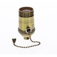thumbnail image 3 of B&P Lamp® Heavy Turned Brass Socket With Antique Brass Finish, On/Off Pull Chain Function, Uno Thread Shell, 3 of 11