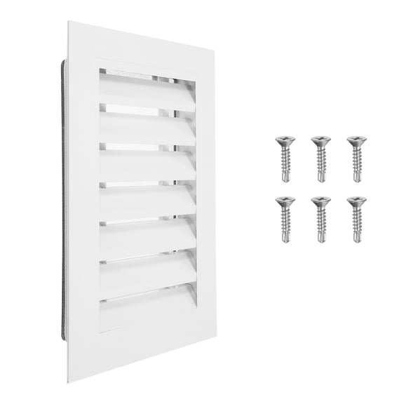 Uxcell 14x10 Inch Gable Vent, 1PCS Aluminum Alloy Wall Shed Vents with Strainer, White