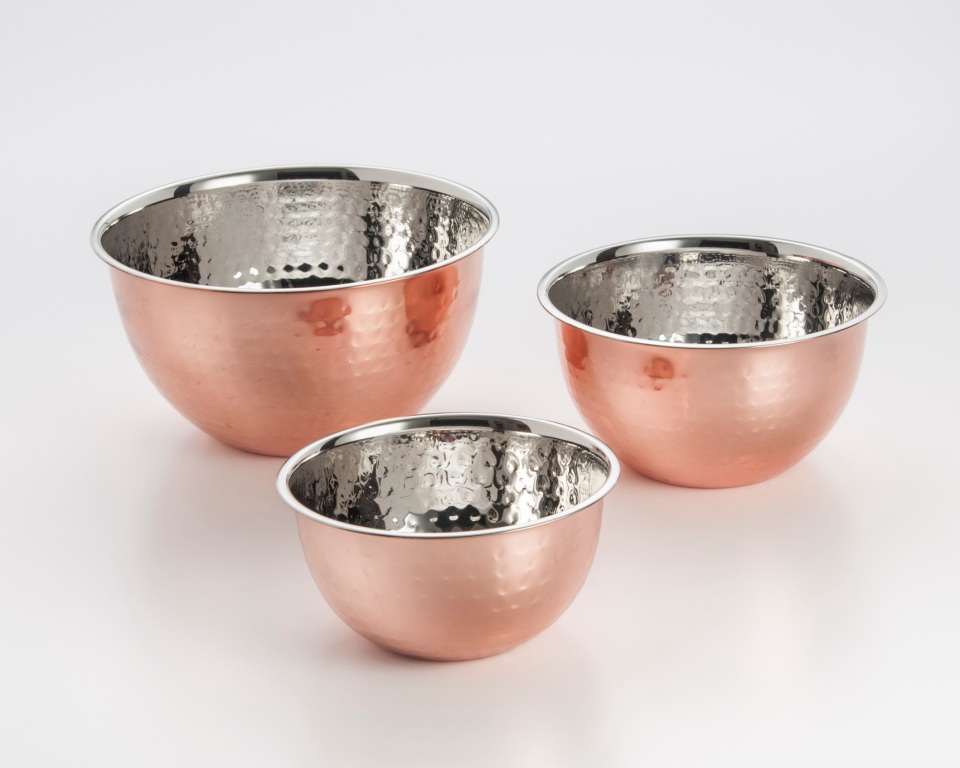 VonShef 18cm Copper Mixing Bowl & Colander 2pc Set 07/679 Kitchen Tools