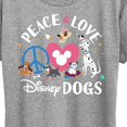 thumbnail image 3 of Disney Classics - Cats & Dogs - Peace Love Disney Dogs - Women's Short Sleeve Graphic T-Shirt, 3 of 5