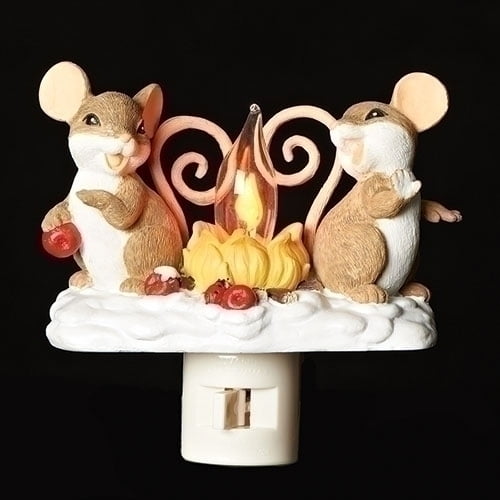 by Roman Charming Tails MOUSE IN WREATH Night Light