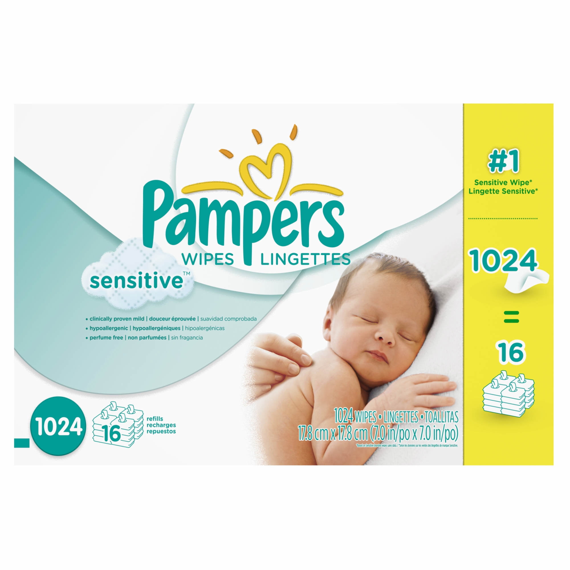 PAMPERS Sensitive Baby Wipes 1024ct.FREE SHIPPING 