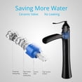 thumbnail image 3 of Wovier Oil Rubbed Bronze Waterfall Bathroom Sink Faucet with Supply Hoses and Drain,Single Handle Single Hole Vessel Lavatory Faucet,Basin Mixer Tap Tall Body Commercial,Black, 3 of 7