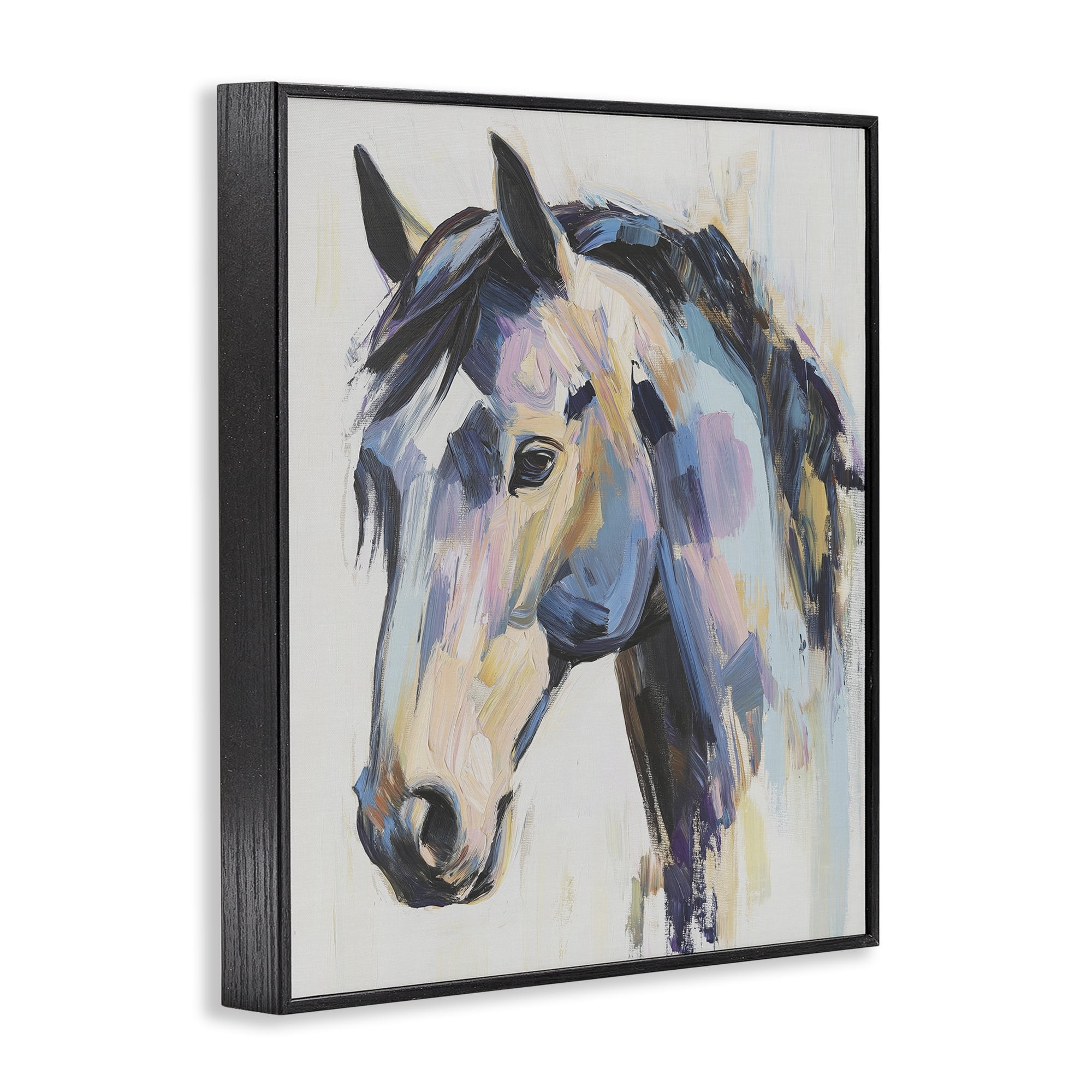 Stupell Industries Chromatic Stallion Abstraction Black Framed Giclee Art, design by Svetlana Aleynikova