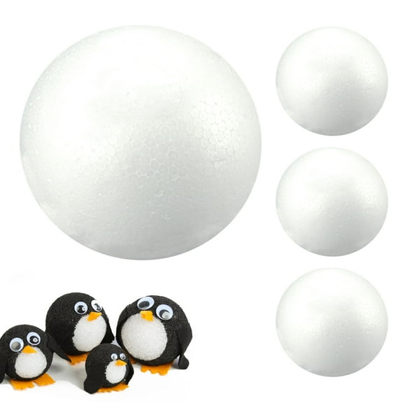 8 Pack 3" Smooth White Craft Foam Balls Round Styro DIY Art School Project Decor