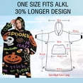 thumbnail image 4 of Oversized Wearable Blanket Hoodie,Happy Halloween Pattern Sherpa Blanket Hoodie with Super Pockets,Super Warm Fuzzy Pullover for Women & Men, 4 of 6