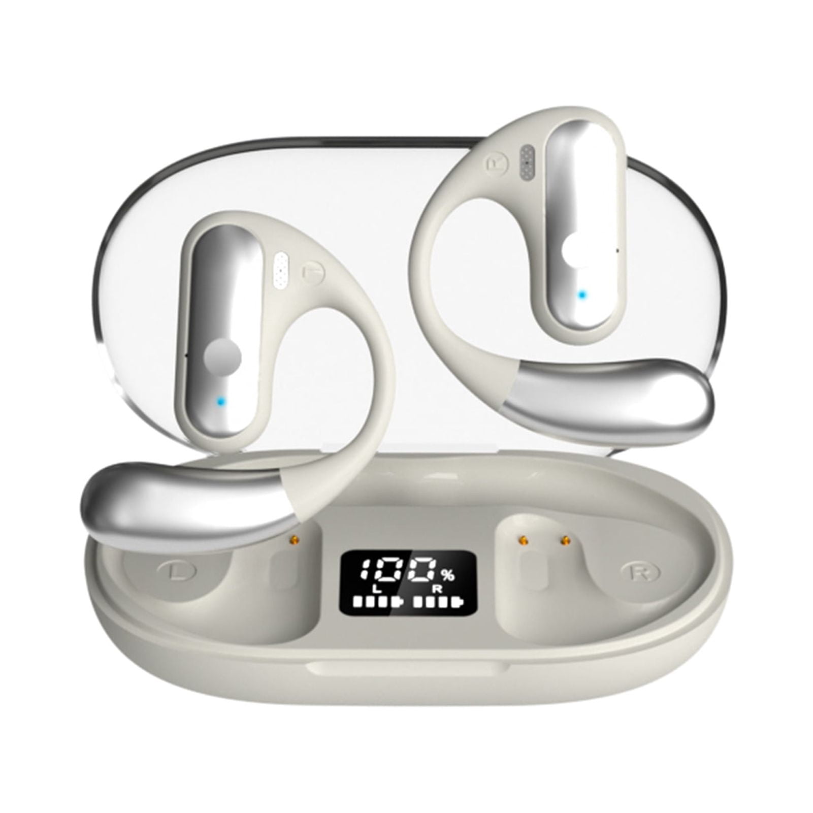 Mistaha Wireless Bluetooth Earbuds Q28 in White Color - BT V5.3, Long Battery Life, Full-Range Speaker, Built-in Mic - Includes Charging Cable, User Manual - Compact Design