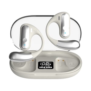 Mistaha Wireless Bluetooth Earbuds Q28 in White Color - BT V5.3, Long Battery Life, Full-Range Speaker, Built-in Mic - Includes Charging Cable, User Manual - Compact Design